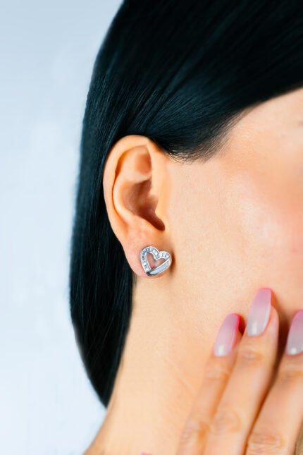 Kalp Model Zirkon Taşlı Kadın Küpe - Görsel 3