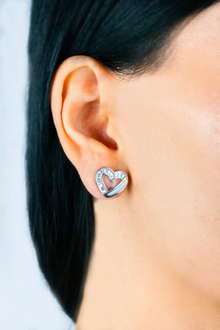 Kalp Model Zirkon Taşlı Kadın Küpe - Görsel 2