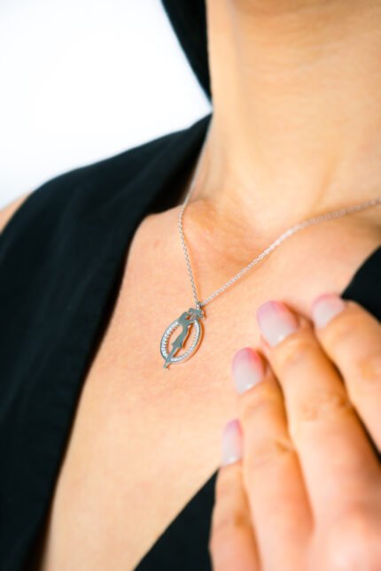 Zirkon Taşlı Anne Çocuk Sevgi Model Kadın Kolye - Görsel 2