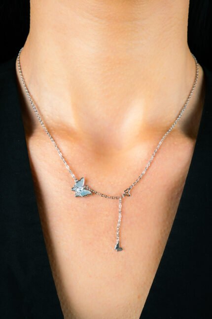 Sedef Taşlı 3 Kelebek Model Kadın Kolye